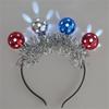 Fashion Adult Kids Glowing Disco Ball&Tinsels Shape Hair Hoop LED Hairband Stage Christmas Party Women Styling Headband