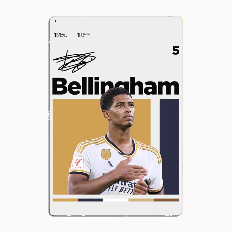 Джуд Беллингем Футбол Спорт Игрок Плакаты Металлический Знак Плакат Гараж Комната Кинотеатр Гостиная Пользовательские Жестяные Винтаж Домашний Декор