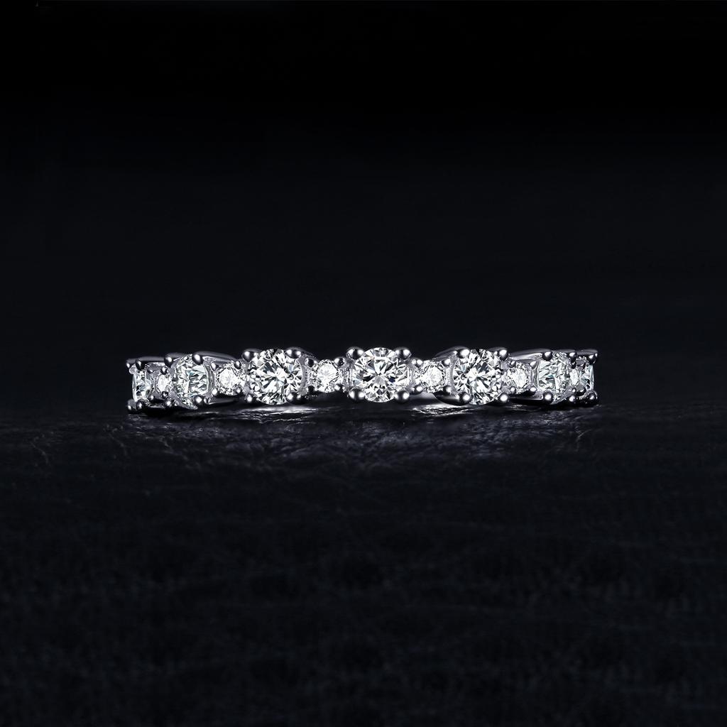 JewelryPalace 5A CZ Cross & Multiple Классический дизайн Стерлингового серебра S925 Обручальное кольцо для женщин Модные изящные ювелирные изделия