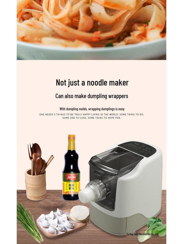 Fully Automatic Electric Noodle Press & Dough Mixer - Small, Multifunctional Machine for Homemade Noodles & Dumpling Skins