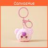 Baby Cute Three Cartoon Pile Coating Panda Head Pendant Keychain Gift For