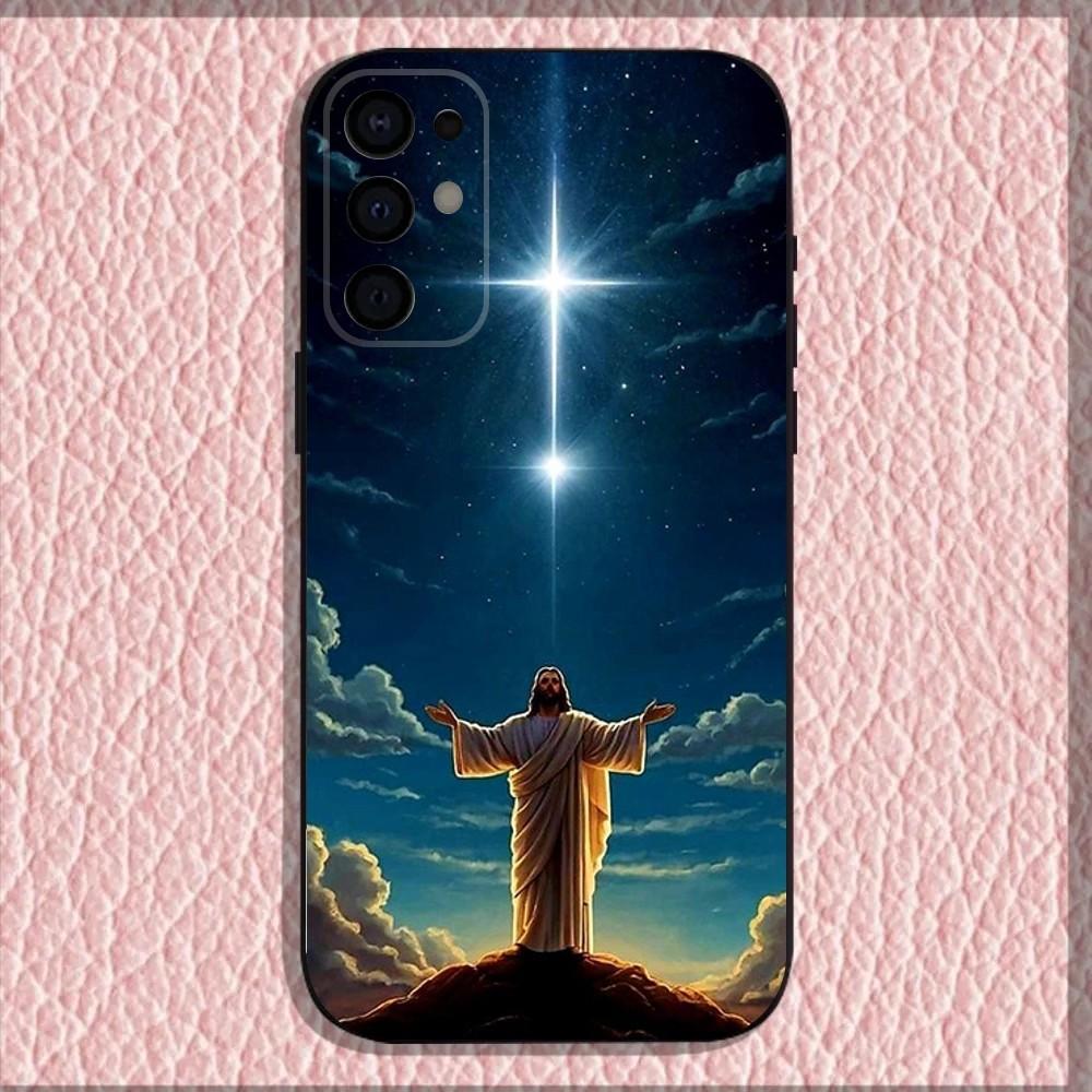 Чехол для телефона 'Бог Иисус Молитва' для Samsung S25, S24, S21, S22, S23, S30, Ultra, S20, Plus, Fe, Lite, Note, 10, 9, 5G Черный Чехол