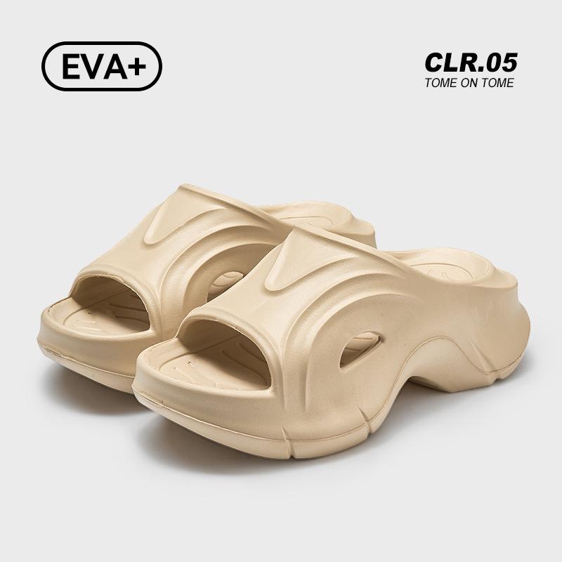 Пляжная обувь с увеличением роста, женские крутые шлепанцы на лето, высокие каблуки и толстая подошва, без запаха ног, нескользящие сандалии