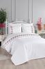 Yuliana Embroidery King Size Duvet Cover Set 6 Pcs, Duvet Cover 200x220, Sheet 240x260, Double Size, Cream Color