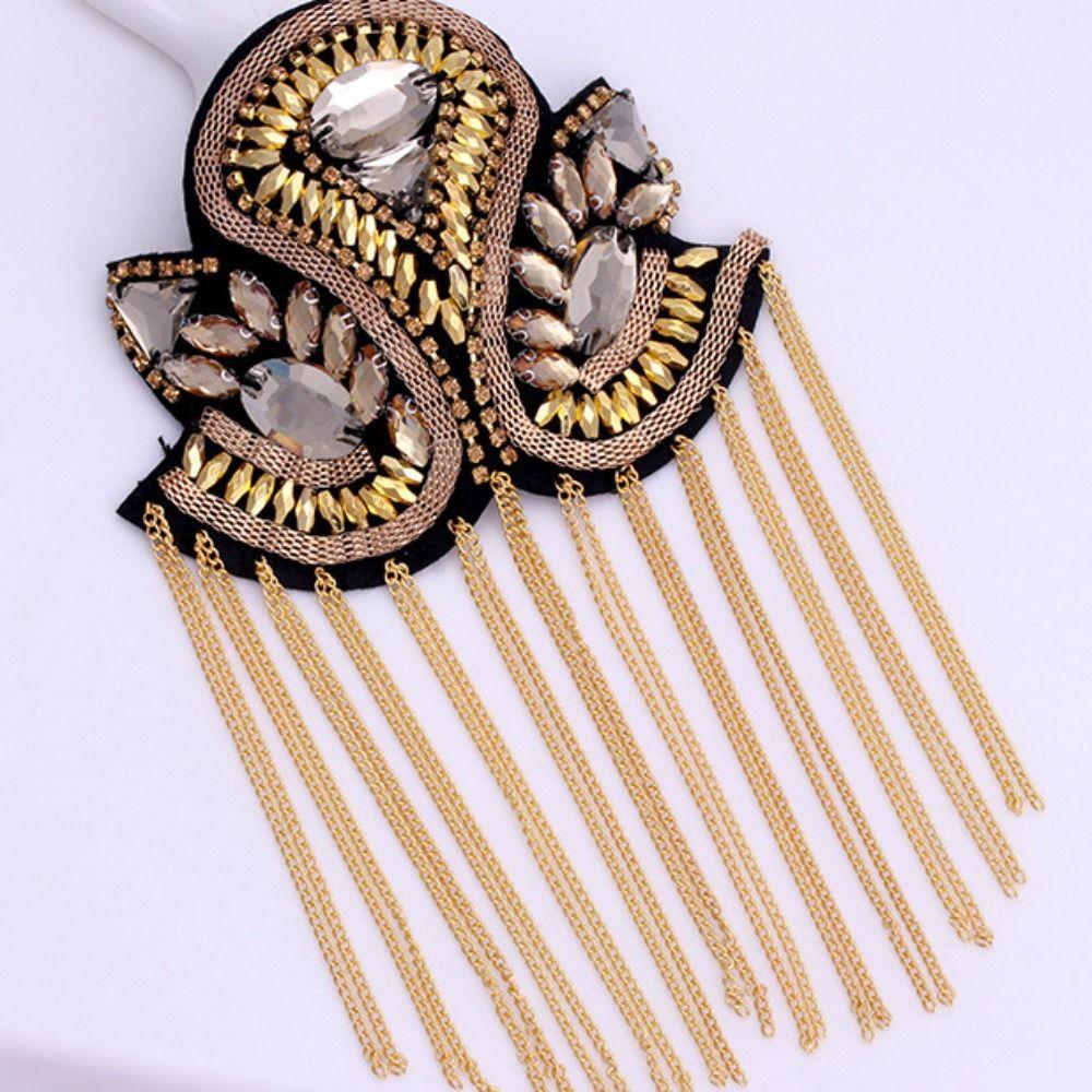 Brooch Shoulder Board Rhinestone Shoulder Flash Jewelry Fringe Shoulder Mark  Party