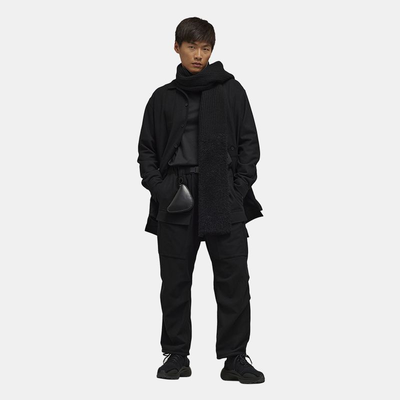 Y-3 Фланелевая рубашка осенняя куртка однотонная повседневная куртка унисекс черная IP5562