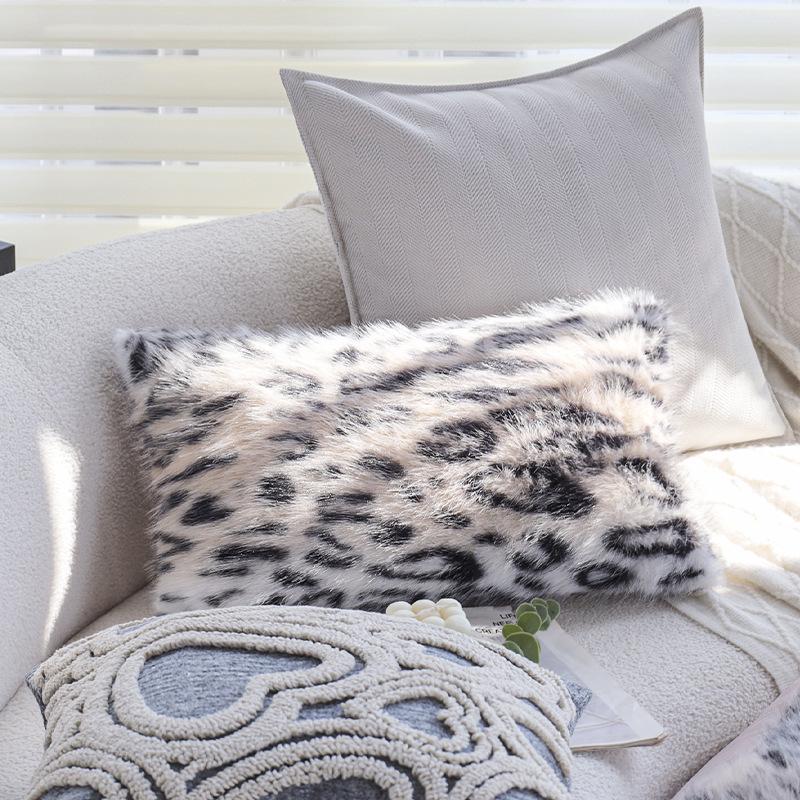 Pink Leopard Print Pillow Case Living Room Sofa Cushion Model Room Light Luxury Hotel B&B Bay Window Cushion Does Not Contain Core