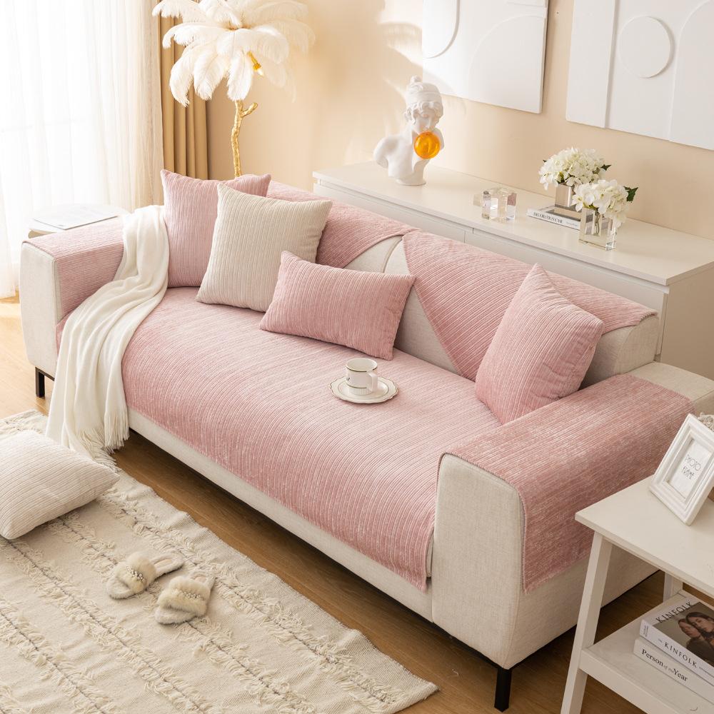 Chenille Sofa Cushion Four Seasons Universal Non-Slip Cushion Cream Wind Sofa Cover Backrest Towel Cover Cloth