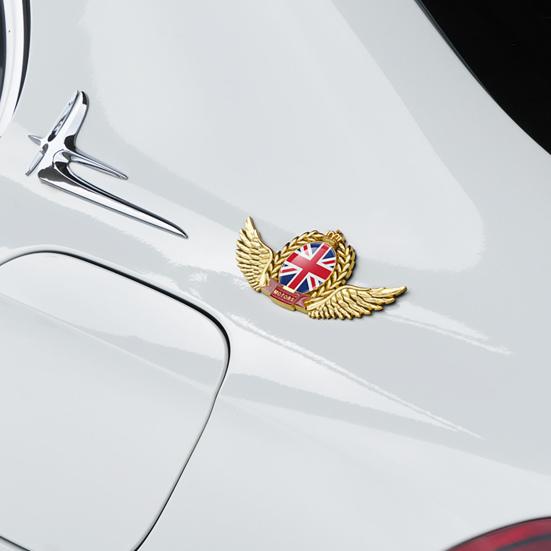 Delicate Car 3D Ornamental Waterproof Sticker Anti-rust Wing Crown National Flag 3D Emblem for Automobile