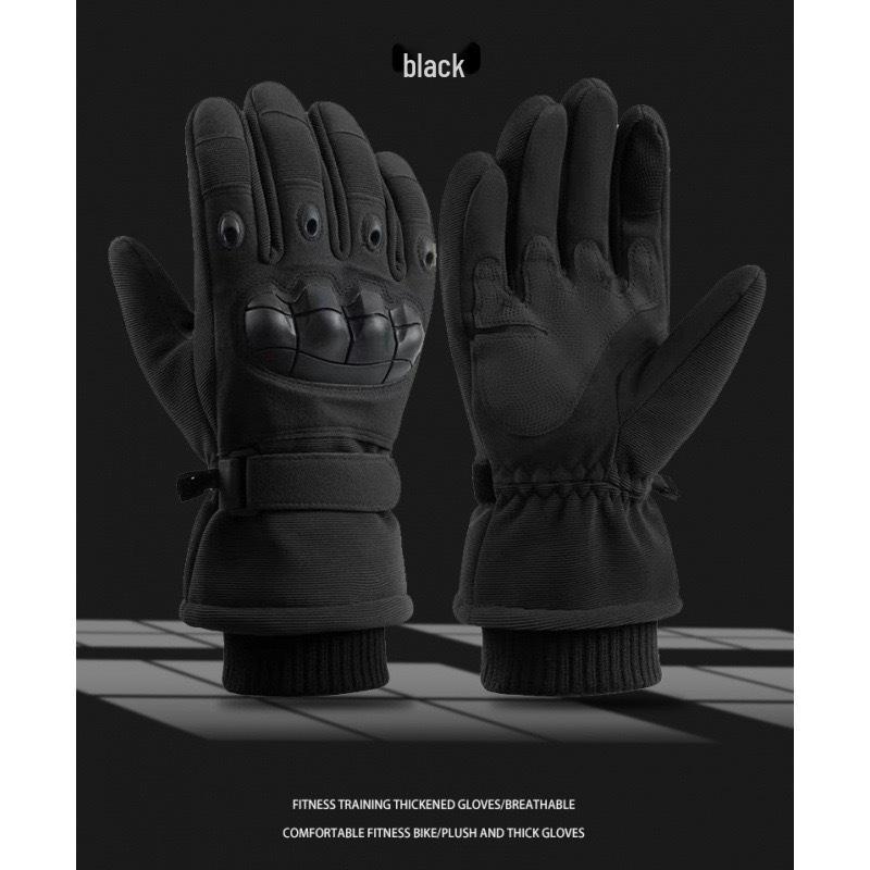 Men's Fleece-Lined Touchscreen Tactical Gloves: Winter Windproof Non-Slip Gloves for Outdoor Sports, Cycling, and Motorcycling.