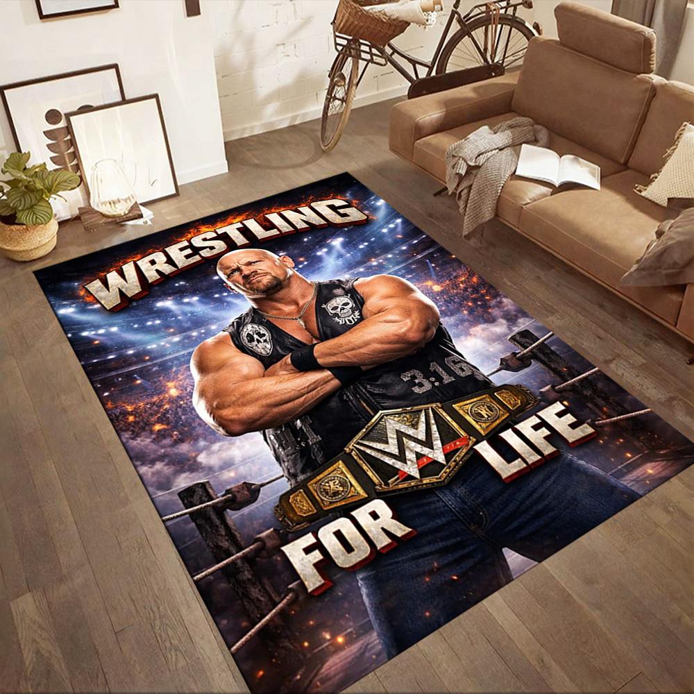 Stone Cold Steve Austin Square rugs are a great choice for living rooms, bedrooms, home décor, and as gifts.