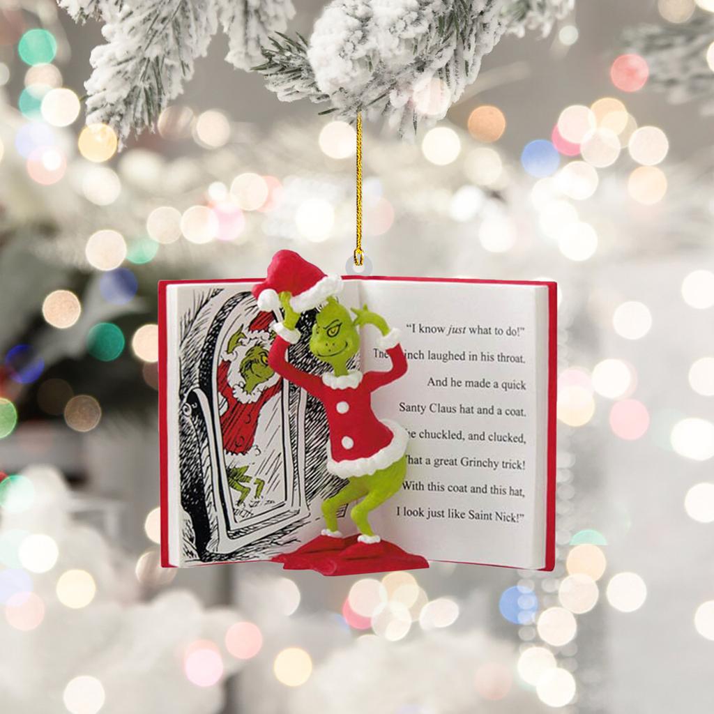 Украл рождественский кулон из смолы, украшение для рождественской елки, 1 шт., рождественское украшение, как украл Рождество с настоящим рождественским орнаментом