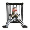 Haunted Skull Cage Prisoner With Sensors Activated Scream Sound And Head Movements For Holiday Scary Home Decorations
