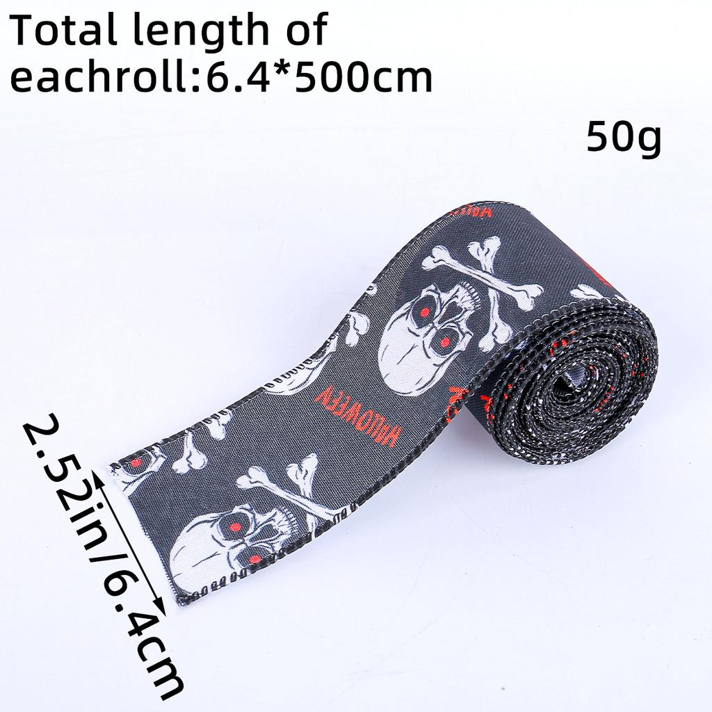 Creative Halloween Ribbon, Plaid, Pumpkin Ribbon, Christmas Tree Decoration, Streamer Strips, Halloween Decorations