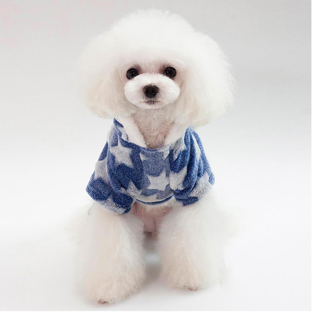 Soft Fleece Dog Pajamas Jumpsuit Winter Dog Clothes Star Pattern Warm Comfortable Jumpsuits Coat for Small Dogs Puppy Dog Cat Clothing Jumpsuits