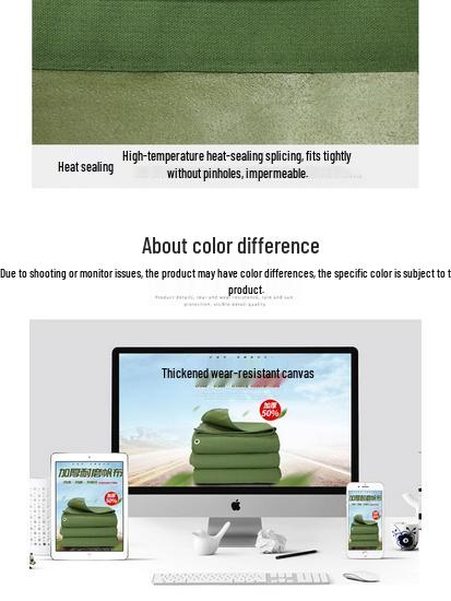 Утолщенный водонепроницаемый брезент: Прочный, солнце- и дождестойкий чехол для транспортных средств и товаров