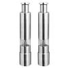 Salt and Pepper Mill Set, Stainless Steel Salt and Pepper Mill, Durable, One-Hand Operation, Salt and Pepper Mill, 2-Pack