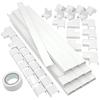 Nesect Wiring Cover Set with Double-Sided Tape, 12 40cm Straight Cable Strips (4.8m), 5 Types of Joints, and Masking Tape for Wallpaper Protection
