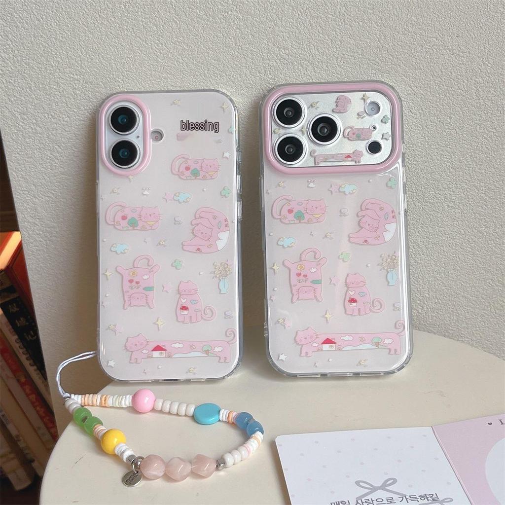 Cartoon Star Cat Double Layer Anti-Fall Case for iPhone 15/16/17 PROMAX