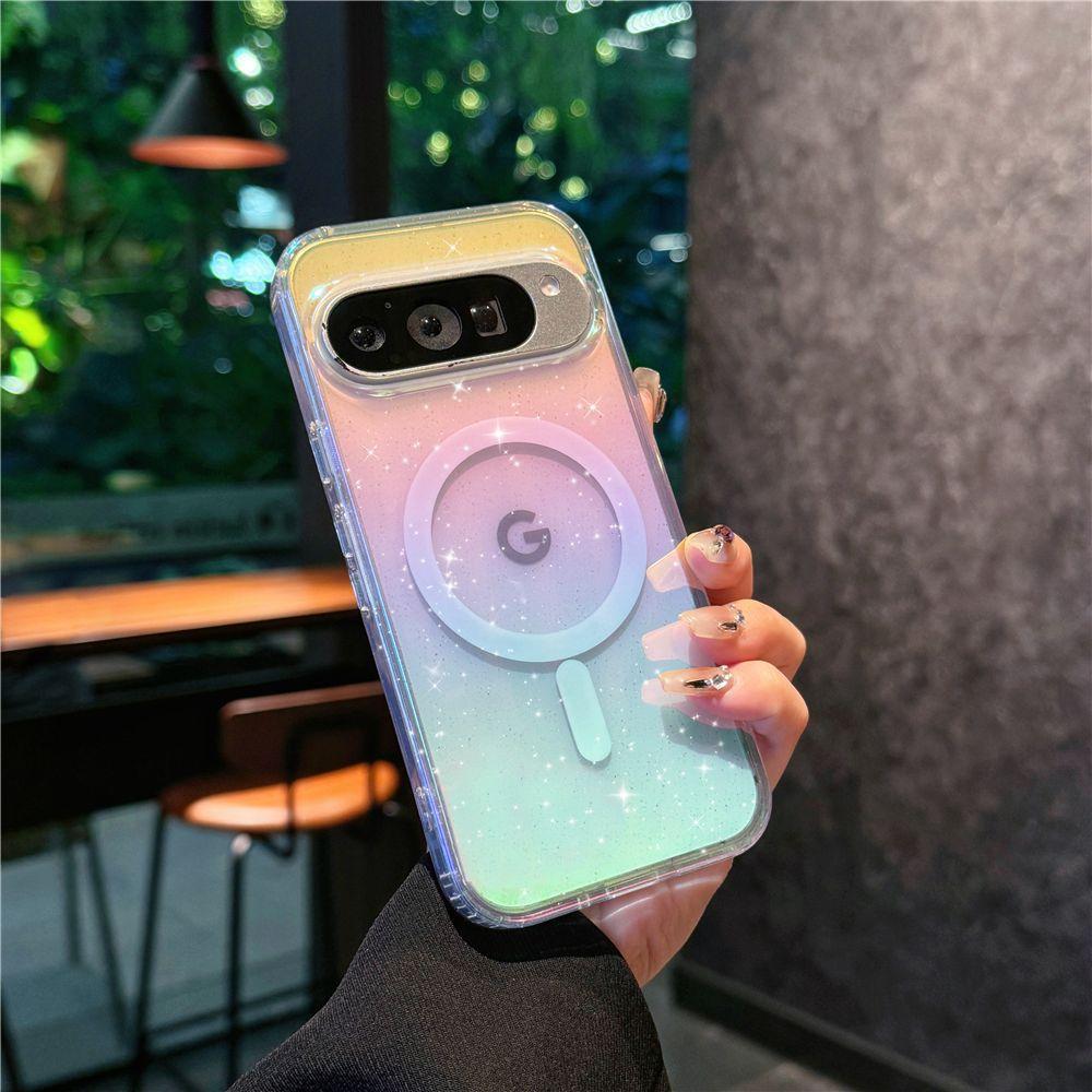Подходит для чехла для мобильного телефона Google Google 9Pro/10proXL Терминатор Pixel9A блестящий магнитный прозрачный чехол
