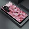 Стеклянный чехол для телефона с узором из розовой мозаичной плитки Для Samsung Galaxy S26 S25 S24 S22 S23 Ultra S21 S20 Plus 5G Нескользящий Полное покрытие