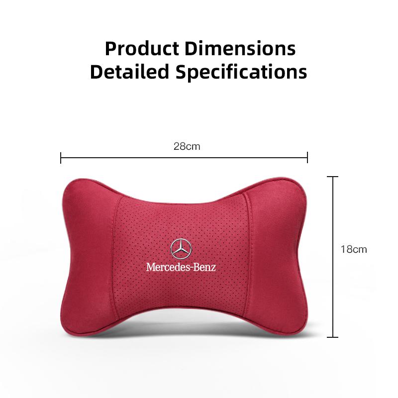 1pc Car Headrest With Soft Suede Upholstery Decoration For Mercedes Benz Smart W205 C300 W203 W206 W108 W124 W126 W140 W168 W169