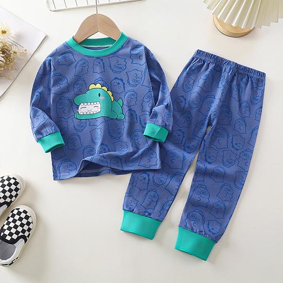 Winter Kids Long Sleeve O Neck T Shirt Pants Set Casual Baggy 2pcs Suit Cotton Cartoon Printes Outfit