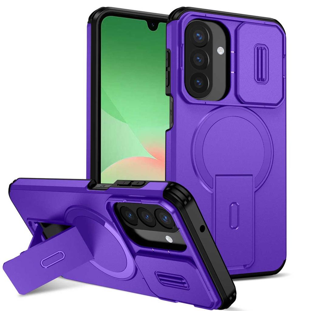 For Samsung Galaxy A57 A37 A17 A56 A36 A26 A16 A55 A35 A25 A15 Magnetic Ring Bracket Sliding Camera Lens Protection Phone Case