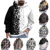 Men's Print Plush Warm Coat Fleece Sweater Casual Coat Pocket Sweater Autumn Winter Coat