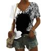 Модная удобная женская футболка с мультяшным узором и 3D принтом, летняя повседневная сексуальная футболка с коротким рукавом и v-образным вырезом в стиле Harajuku Femme, верхняя одежда