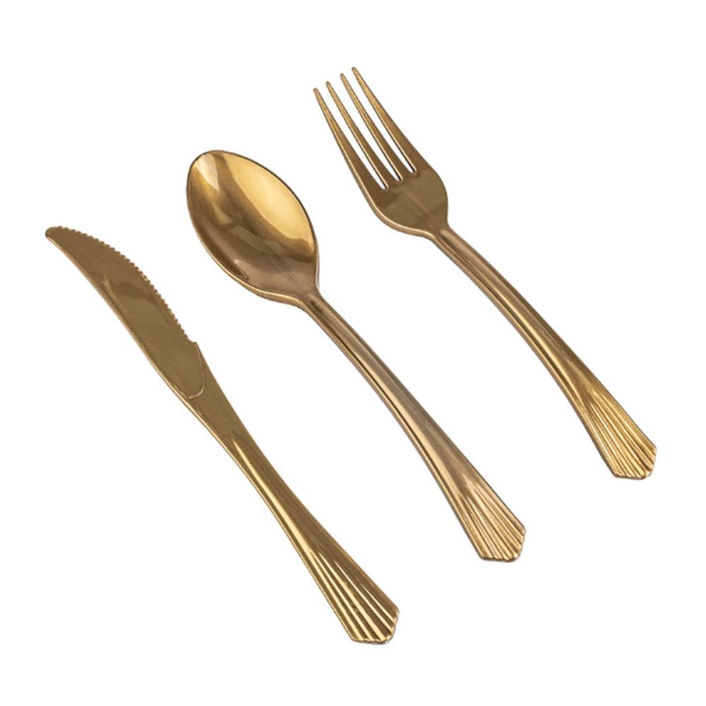 Бронзовый Одноразовая Посуда Сервировка на 10 Бумажная Тарелка Удобная Посуда для Пикника Дети