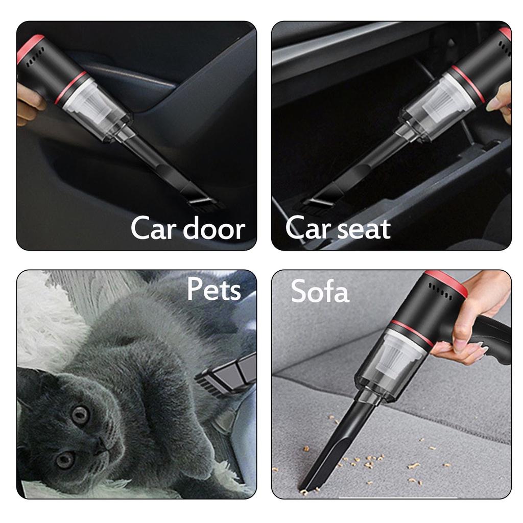 Беспроводной автомобильный пылесос 120 Вт 9000 Па, ручной, аккумуляторный, для дома и автомобиля, мини-пылесос со встроенным аккумулятором