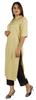 Moomaya Womens Solid Collar Kurti Rayon Elbow Sleeve Ethnic Kurta Indian