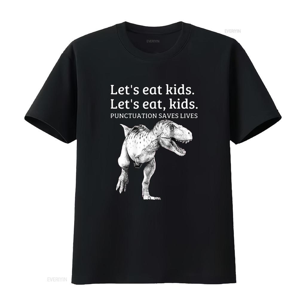 Смешная Футболка Let s Eat Kids Знаки препинания спасают жизни Грамматика винтажная Стирка дизайнерская одежда уличный стиль Растянутая Мягкая