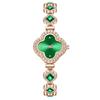 Four-leaf Clover Bracelet Watch, Quartz Diamond Fashion Green Watch, Women's Watch