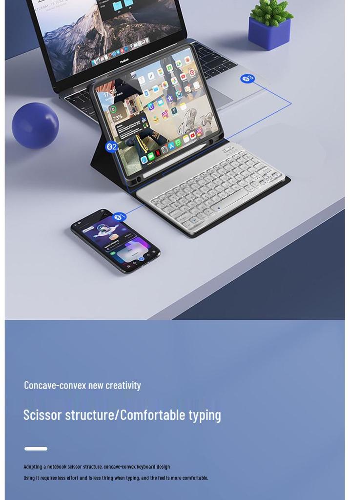 Круглая колпачковая Bluetooth-клавиатура с перезаряжаемой батареей для iPad, телефона, планшета, ноутбука - Портативная волшебная внешняя клавиатура