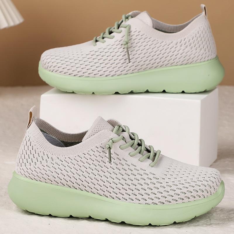 Повседневные женские дышащие кроссовки Flyknit на плоской подошве для летнего комфорта