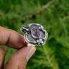 Sterling Silver Crown Chakra African Amethyst Rough Stone Stackable Bezel Ring