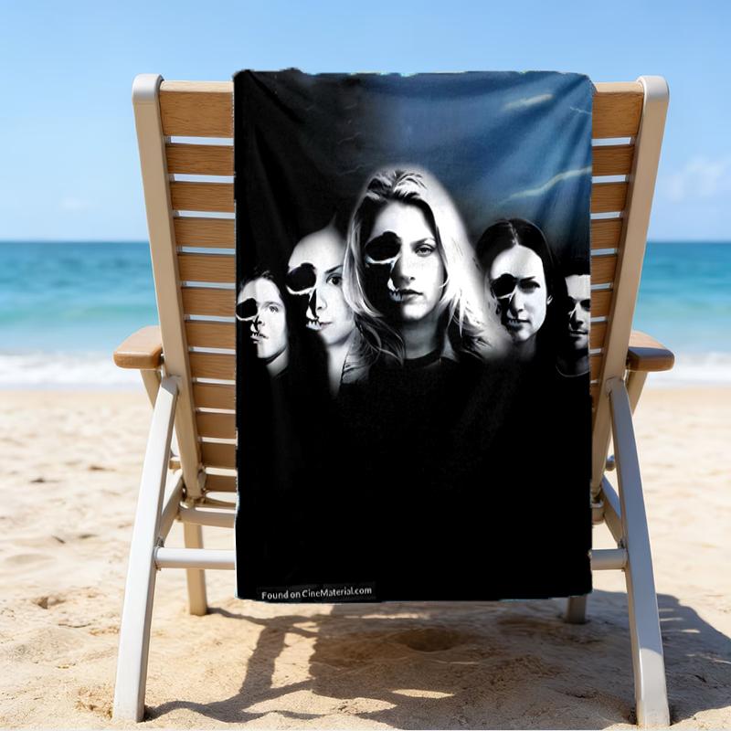 proof beach towel with a Final Destination Bloodlines1 pattern - soft,absorbent,quick-drying,machine washable - perfect for swimming,camping,bathing