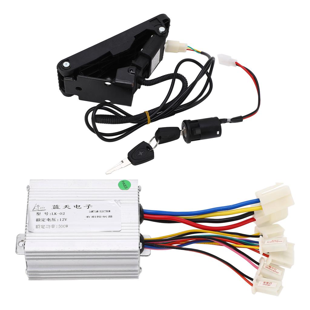 Electric Bicycles Conversion Kit 12V 500W Brushed Motor Controller with Foot Throttle Pedal for