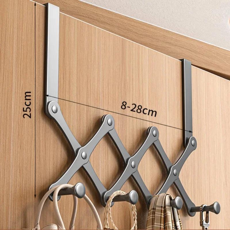 Вешалка для одежды на шкафу, масштабируемый крючок за дверью, водонепроницаемые износостойкие опоры для одежды, неперфорированная стойка для органайзера в спальню