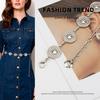 European and American Circle Hollow Metal Waist Chain for Women's Bohemian Waist Decoration Fashionable Versatile Belt for Women