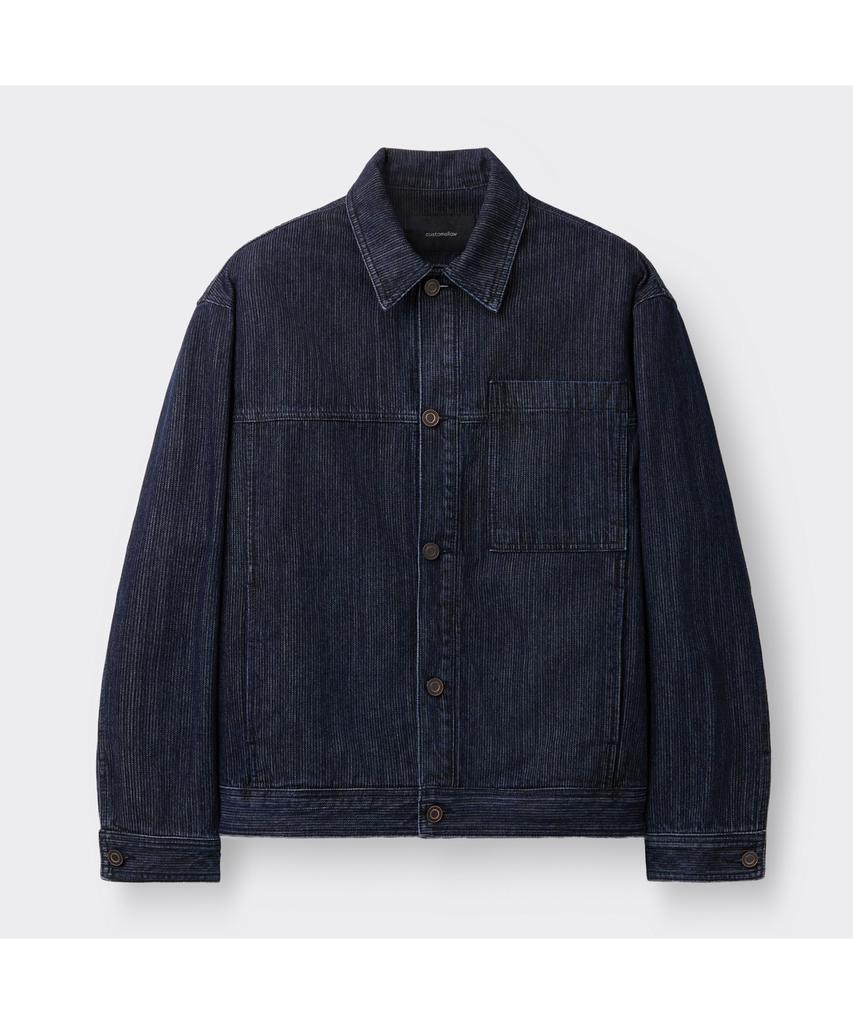 Customellow Blue Wale Denim Trucker Jacket Cwjas26122Bux