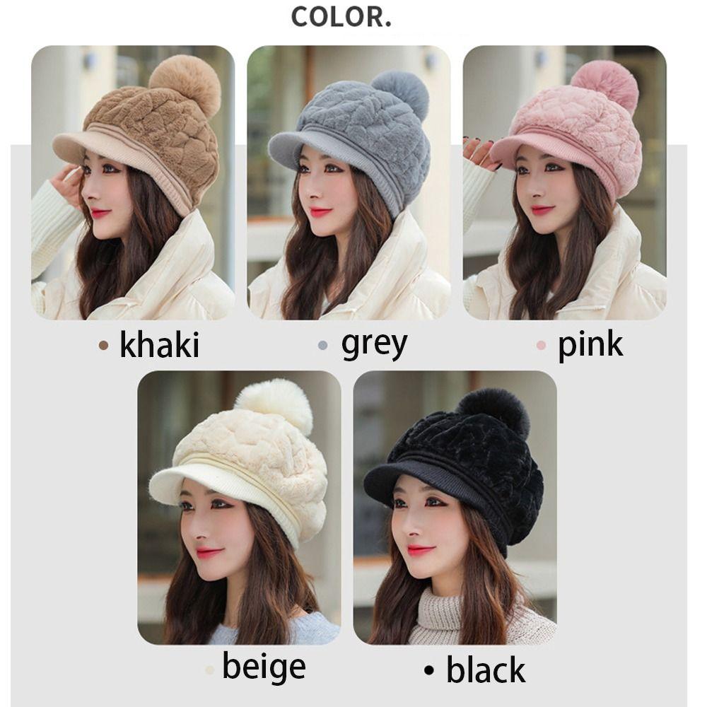 Soft Duck Tongue Cap Fluffy Plush Winter Hat Fashion Visors Hat  Women Girl