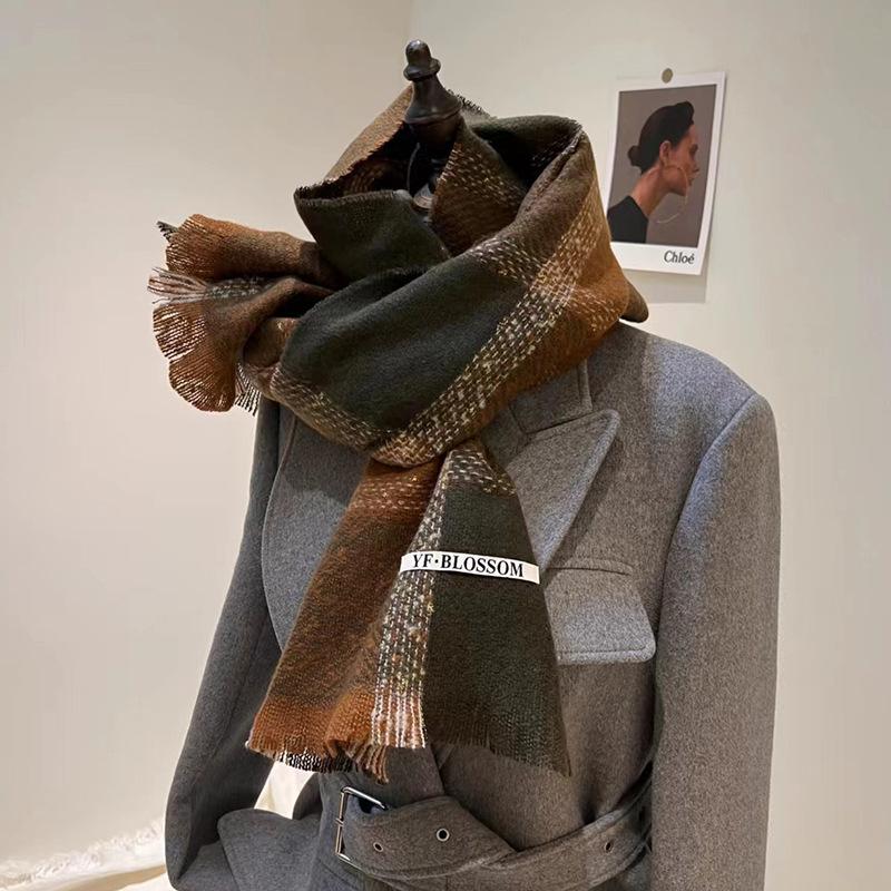 Korean Version of Imitation Cashmere 2023 New Scarf, Neck Unisex Autumn and Winter New Scarf Shawl for Men and Women