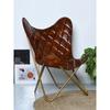 LEATHER BUTTERFLY Handmade Leather Butterfly Chair Leather Accent Chair Living Room Chair