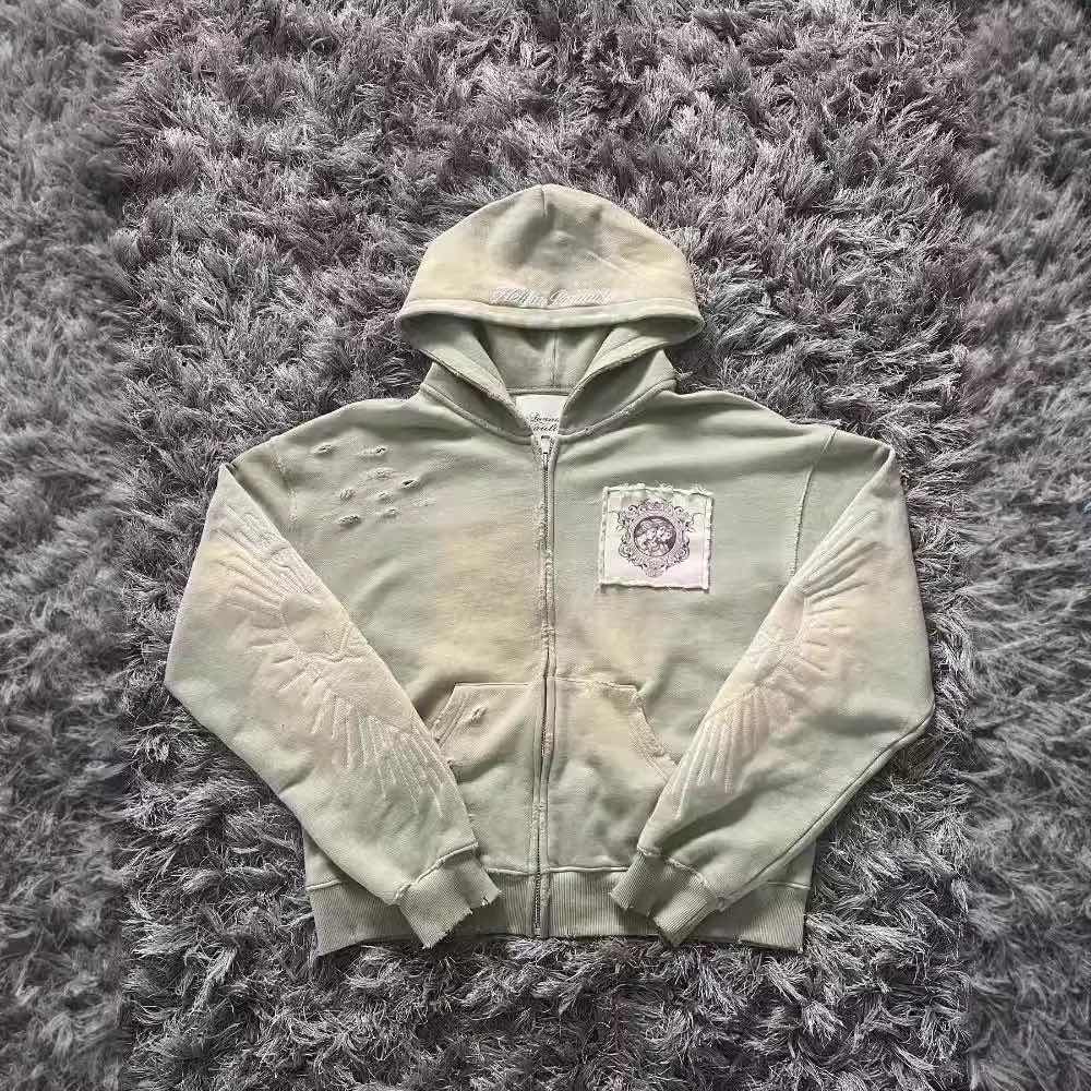 BeatStreet Харадзюку Y2K Новый Флисовый Утепленный Гот Принт Молния Худи Женский Уличный Хип-Хоп Джокер Свободный Свитшот Для Пары Повседневный Панк Худи