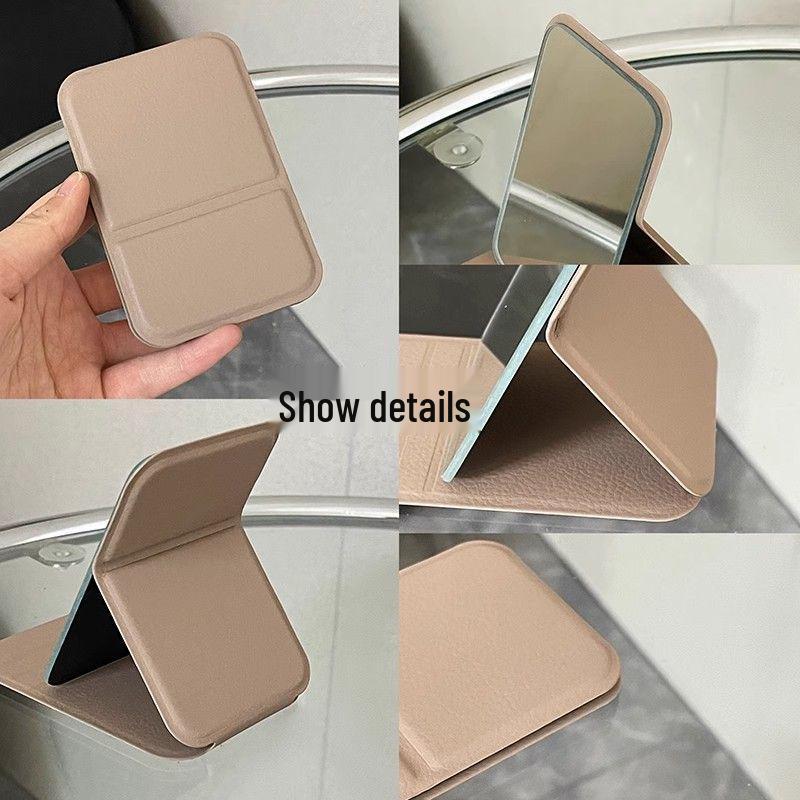 Compact Folding Makeup Mirror: Mini Portable Pocket Mirror for On-the-Go Touch-ups and Student Dorms