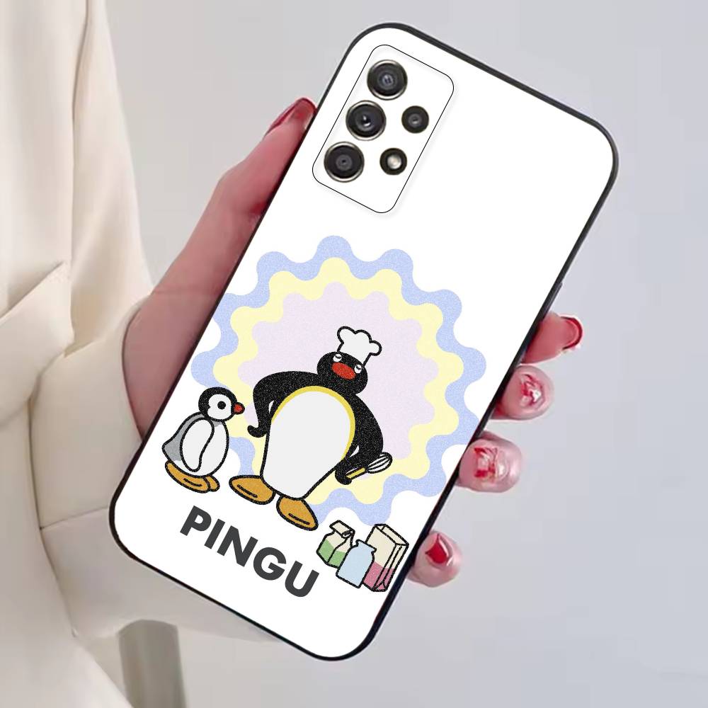 Cute P-Penguin Pingu Phone Case For Samsung S25,S24,S21,S22,S23,S30,Ultra,S20,Plus,Fe,Lite,Note,10,Black Cover