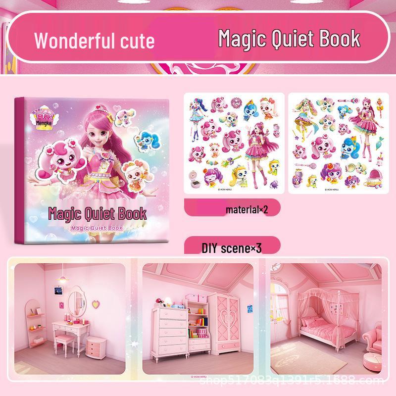 Новая магнитная тихая книга Moko: Наклейки Принцесса Сердечко и игрушка для рисования для девочек